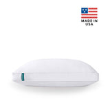 This entire bedding pillow is covered in solid white hues. Add a touch of sophistication to your bedroom with this down goosefeather pillow.
