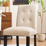 Faux Leather Tufted Upholstered Dining Chairs Set of 2