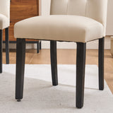 Faux Leather Tufted Upholstered Dining Chairs Set of 2