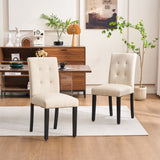 Faux Leather Tufted Upholstered Dining Chairs Set of 2