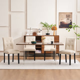 Faux Leather Tufted Upholstered Dining Chairs Set of 2