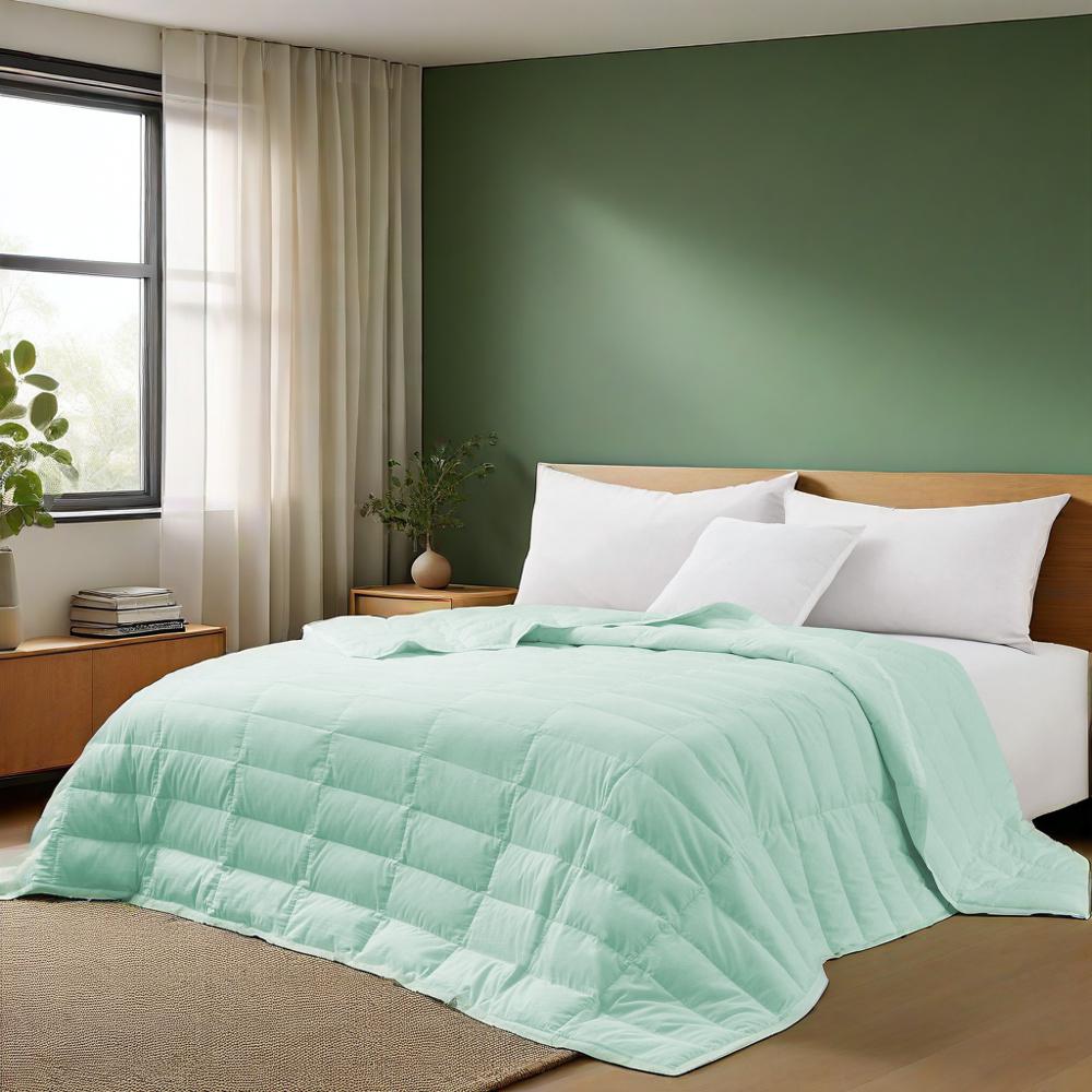The eco-friendly tencel duvet cover comforter is brushed in the invigorating hues of Mint. Bring the freshness of nature to your room with this cooling down blanket in Mint.