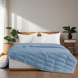 The high-quality Tencel Lyocell fabric blanket is painted in the earthy hues of Rock Blue. Bring the serenity of nature to your abode with this perfect blanket for a restful night’s sleep.