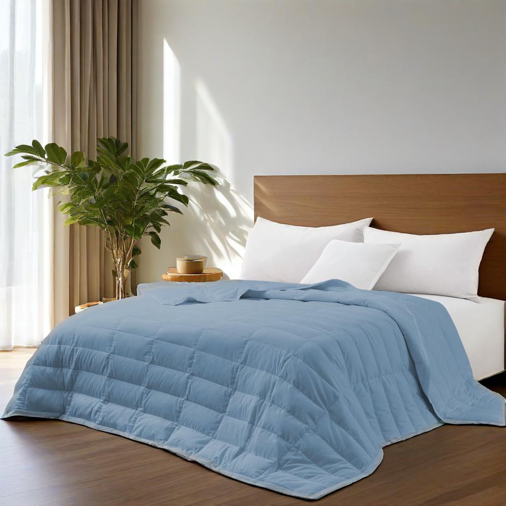 The high-quality Tencel Lyocell fabric blanket is painted in the earthy hues of Rock Blue. Bring the serenity of nature to your abode with this perfect blanket for a restful night’s sleep.