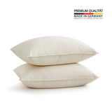 This medium-firm pillow, proudly made in Germany, offers classic flat support, catering to individuals who favor a more understated pillow height. It is particularly well-suited for back and stomach sleepers, offering a gentle and snug sleep experience.
