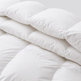 The warm comforter is covered in beautiful tones of white. A valuable element in your bedding décor, let this white comforter add a touch of classic intrigue to your bedding space.