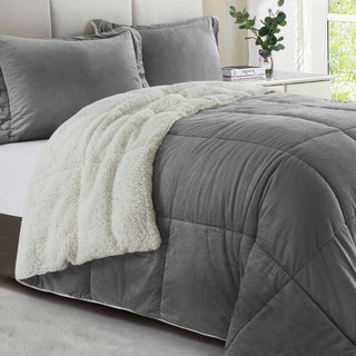This all-season down alternative comforter is covered in the rich tones of dark grey. Bring contemporary home trends to the beautiful design of your bedroom with these down alternative comforters.