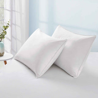 2 Pack White Goose Feather Pillows for Side and Back Sleepers