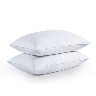 This medium-firmness option in pillows is covered in serene tones of white product color. Always a bedding guide recommendation, you’ll feel like sleeping on a bed of cotton candy with these white feather pillows.
