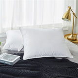 This medium-firm option in pillows with goose feathers is colored in the serene white hues. Adding these down feather pillows to your bedroom will give it an inviting atmosphere and luxurious feel.