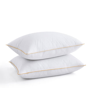 The pillows are brushed in crisp and solid white hues. Your bedroom will be transformed into a luxurious haven with these real feather pillows.