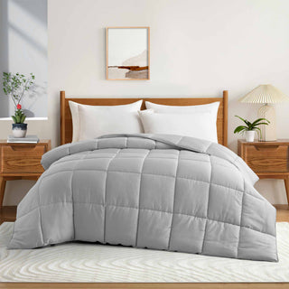The comforter is brushed in somber hues of grey and infused with the floral aroma of camellia. Bring the freshness of flowers to your personal space with this comforter.