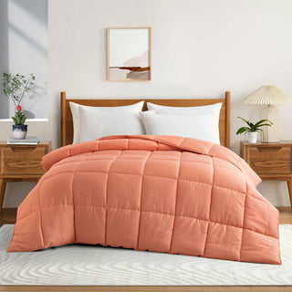 The comforter is enveloped in springy shades of orange and infused with notes of citrus with soft blends of jasmine. Create a natural ambiance in your abode with this comforter.