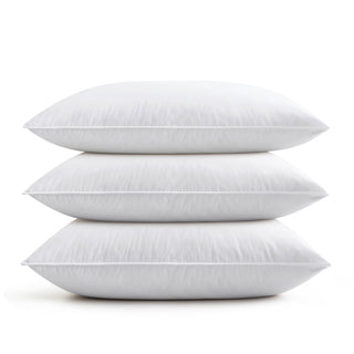 The pillows are enveloped in serene tones of white. Bring a fresh ray of sunshine to your bedroom décor with these feather and down pillows in white.