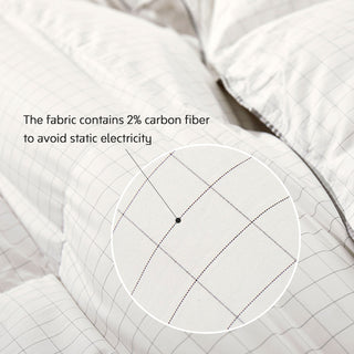 This down comforter is decorated in solid colors of white. Bring light, brilliance, and contemporary trends to your modern bedroom design with this down white feather warm comforter.