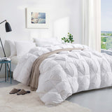 These white down comforters are colored in crisp tones of white. Give your room a sense of space with this down white comforter.