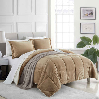 The down alternative comforter is covered in the glistening tones of gold. Add a touch of boho bohemian enamor to your bedroom decor when you use this down alternative comforter.